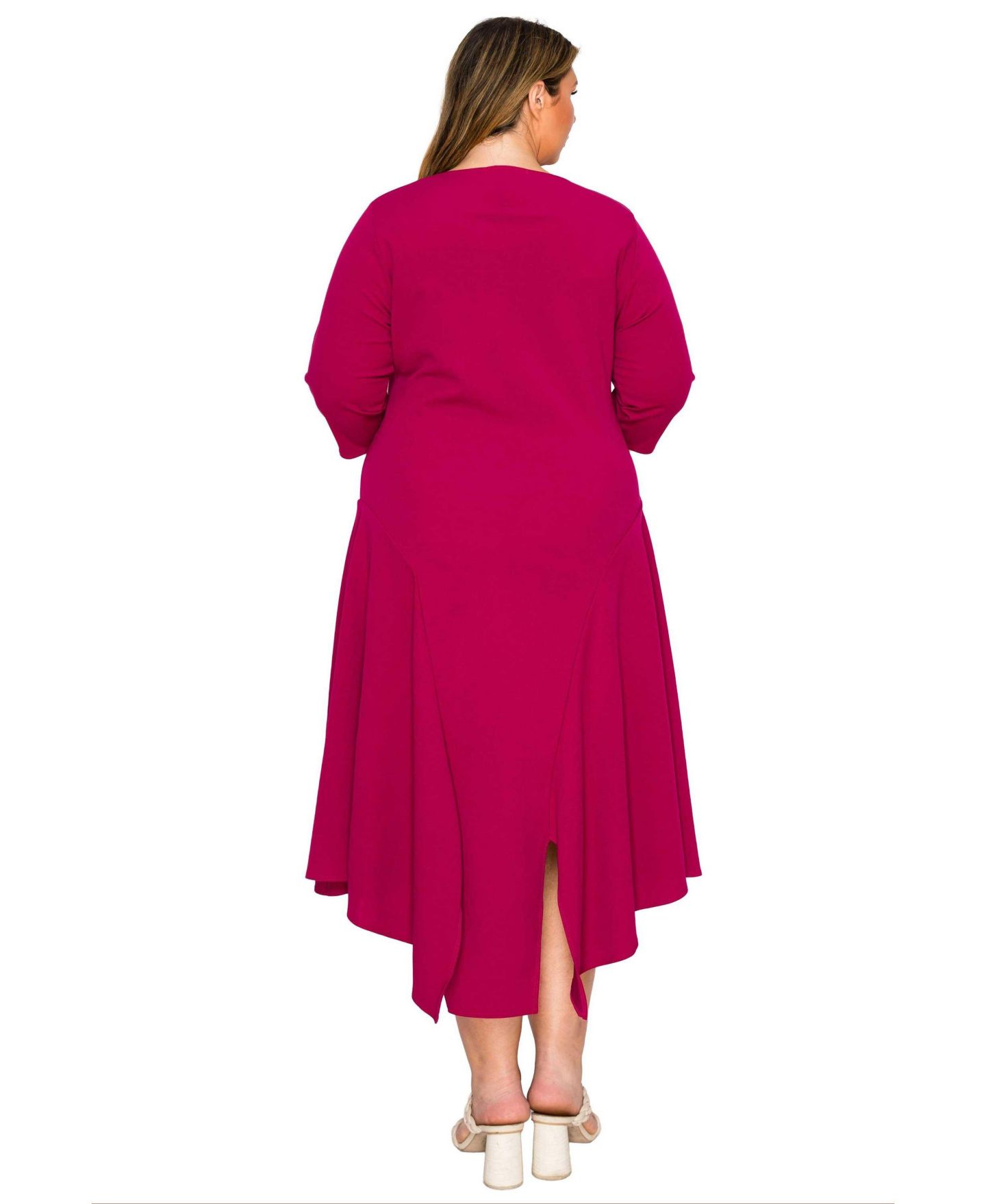 Женское платье L I V D Plus Size Vida Split Hem, цвет: Пурпурный — фото 3