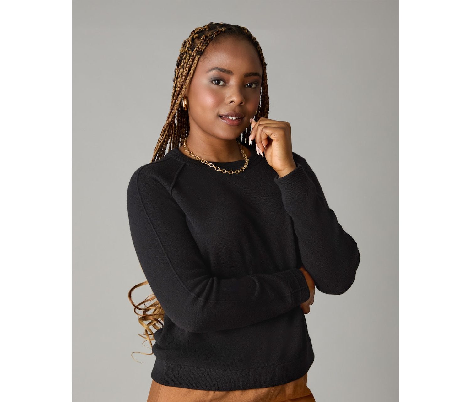Women's Itch-Free Merino Wool Crewneck Sweater with Soft Liner