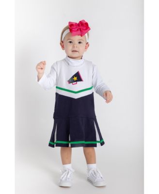 Little Girls French Terry Jumper With Cheer Megaphone