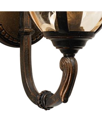 16 1/2" Set of 2 Champagne Glass for Post Exterior Bellagio Rustic Vintage Outdoor Wall Light Fixtures