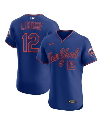 Nike - Men's Francisco Lindor Royal New York Mets Alternate 2 Elite Jersey