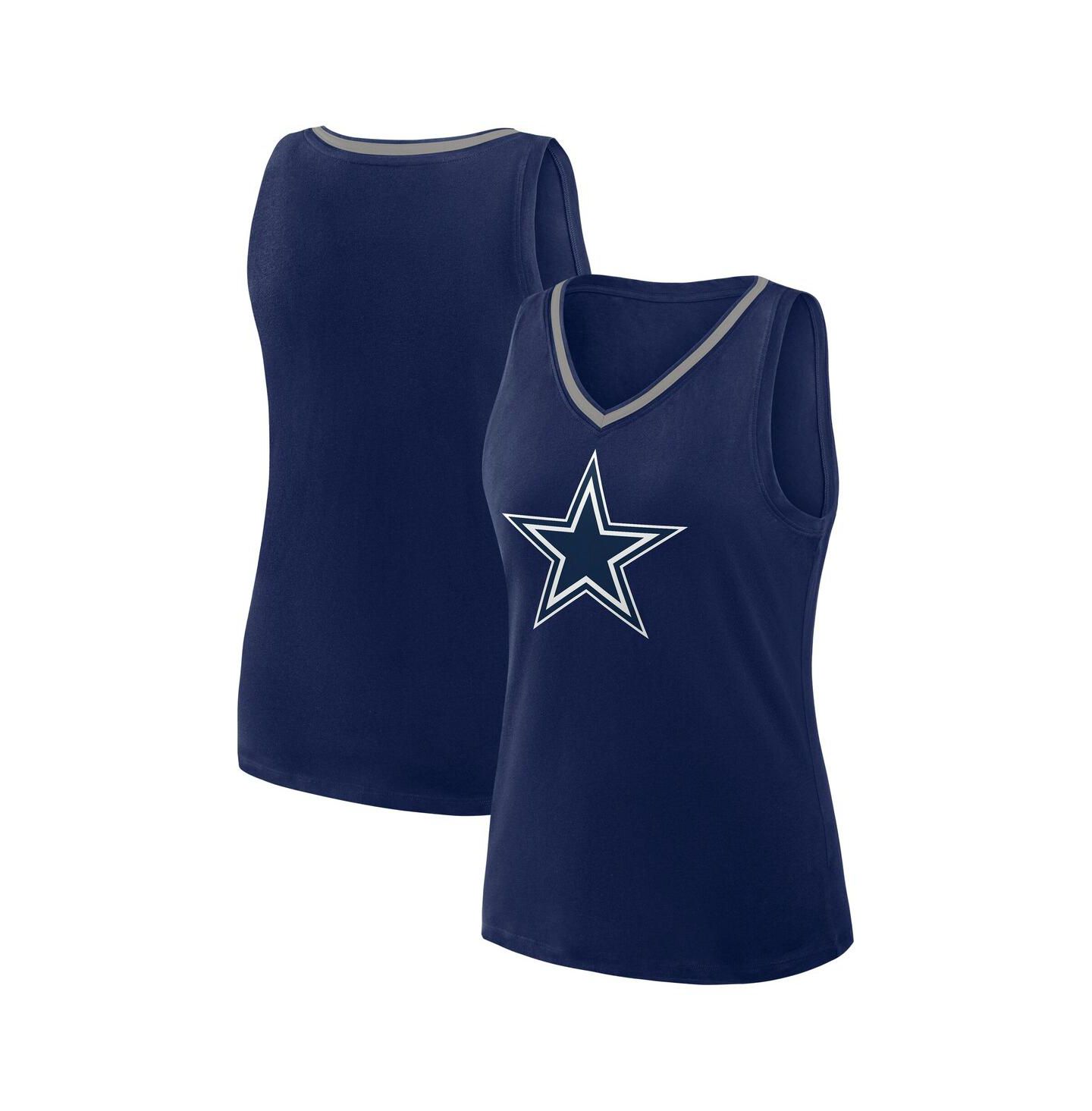 Женский топ Logo Athletic Navy Dallas Cowboys Stellar Win V-Neck — фото 1