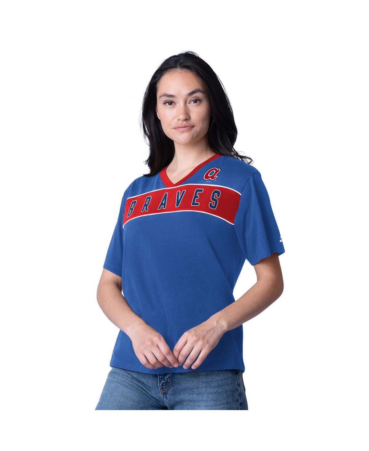 Women's Royal Atlanta Braves Game Day V-Neck T-Shirt - Royal