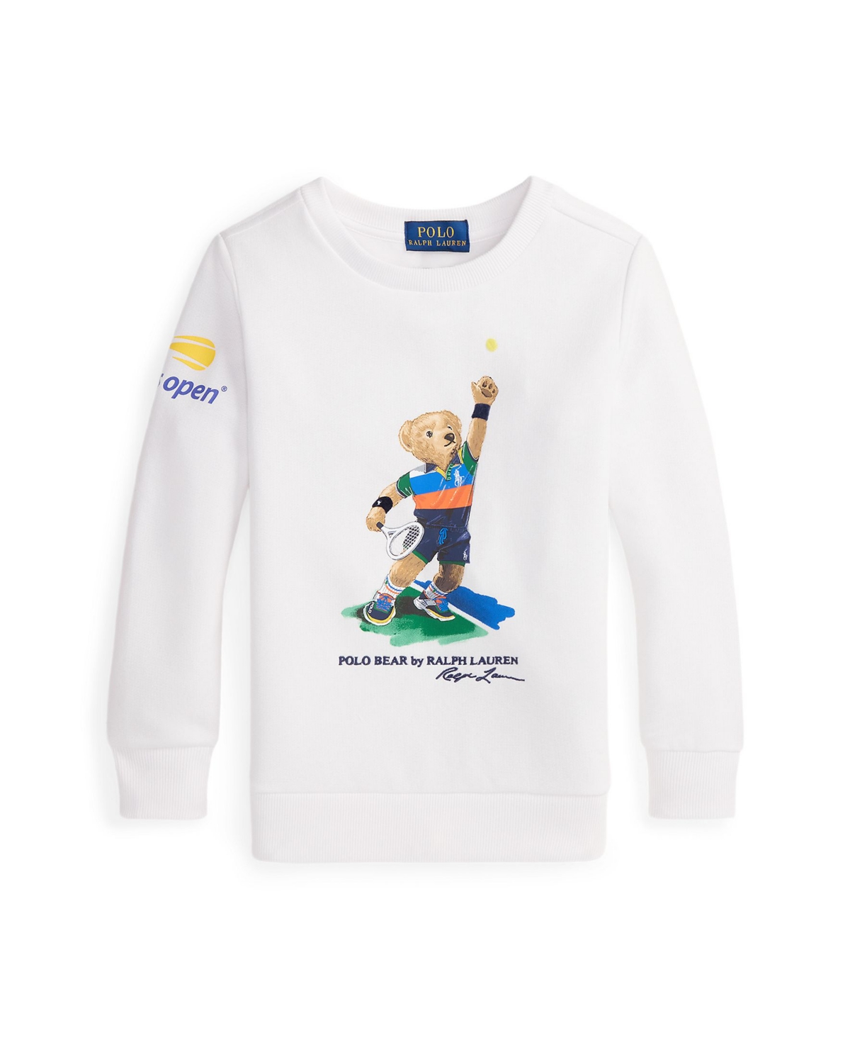 Polo Ralph Lauren Toddler And Little Boys Us Open Polo Bear Fleece Sweatshirt In Multi
