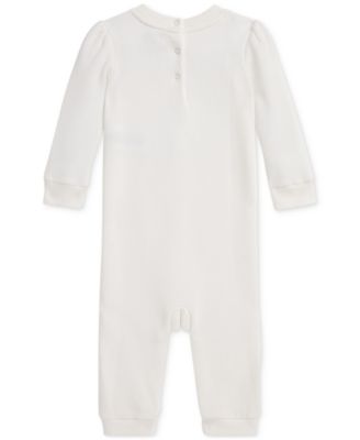 Baby Girls Polo Bear Fleece Coverall