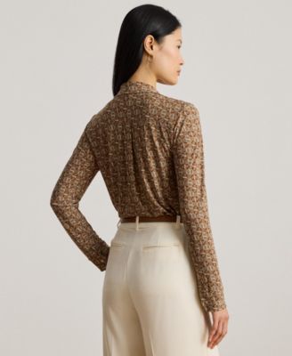 Women's Slim-Fit Geo-Print Jersey Shirt 