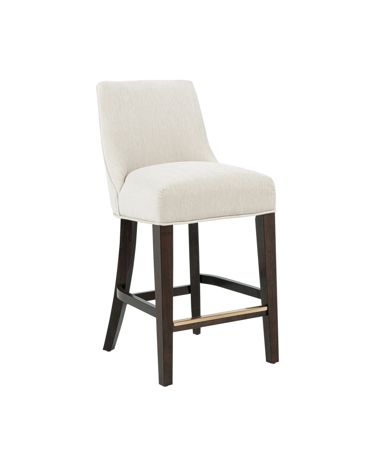 Manhattan Comfort 38.4" Beever Chenille Upholstered Counter Stool In White