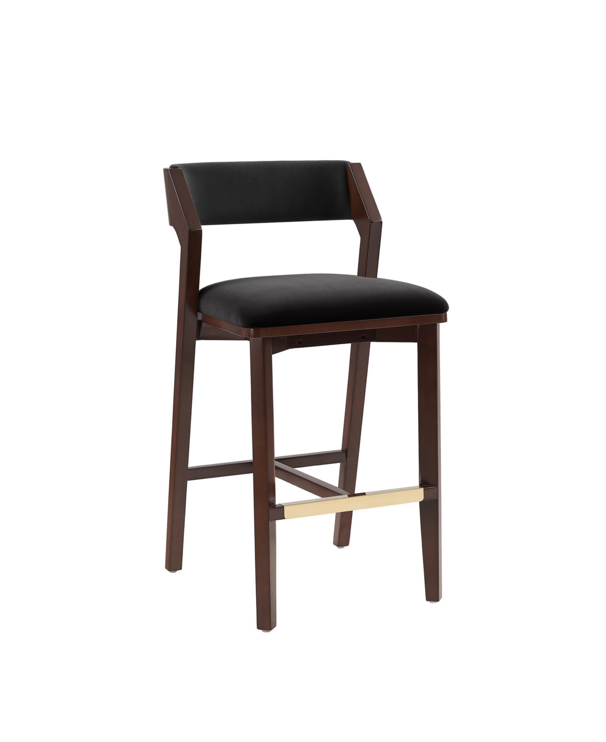 Manhattan Comfort 39.2" Patricia Velvet Upholstered Barstool In Black