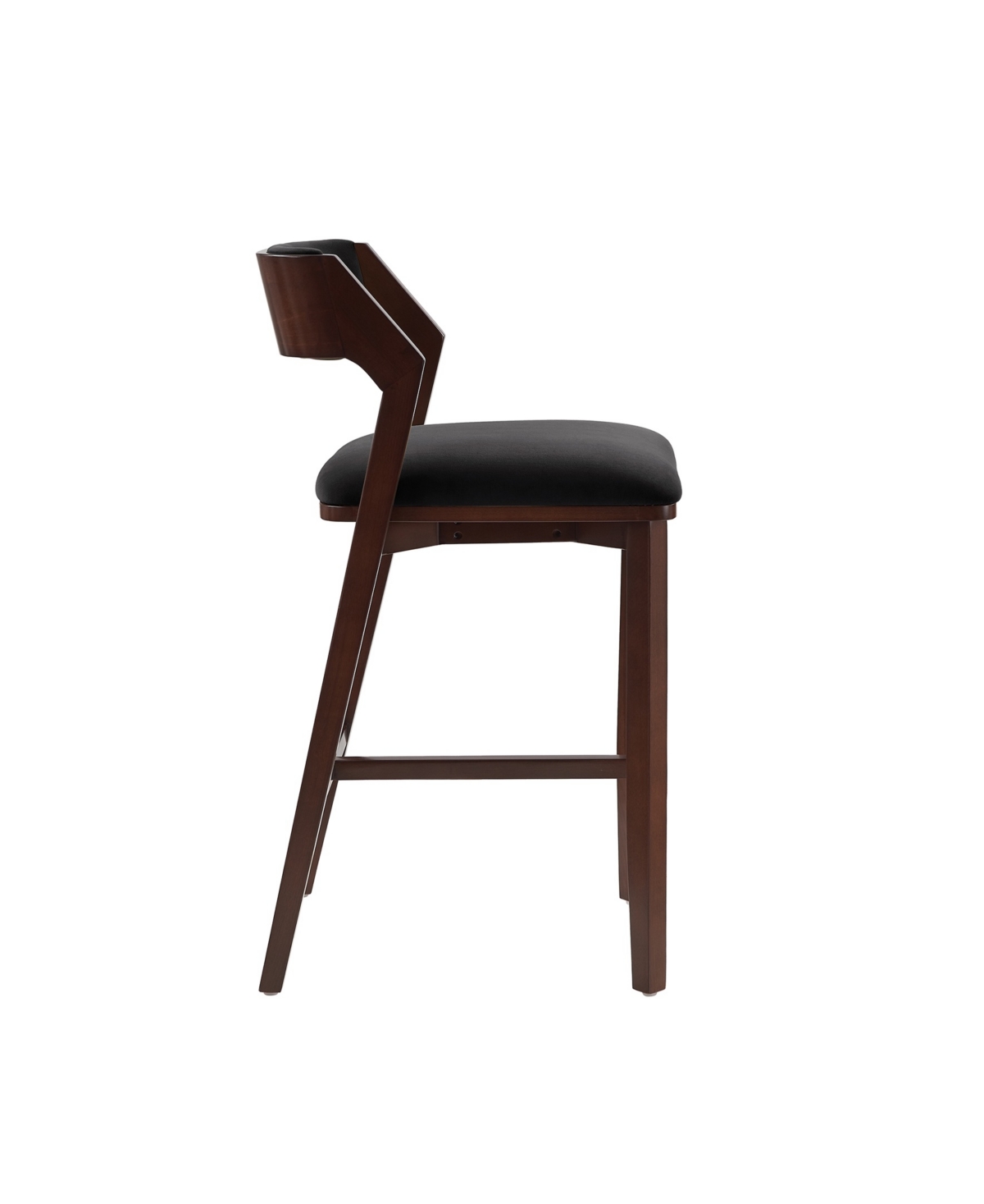 Manhattan Comfort 39.2" Patricia Velvet Upholstered Barstool In Black