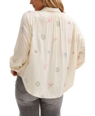 Women's Swallow Crinkle Embroidered Shirt