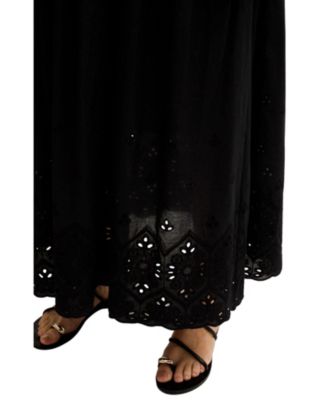 Women's Sydney Short Sleeve Jersey Bodice Embroidered Midi Dress