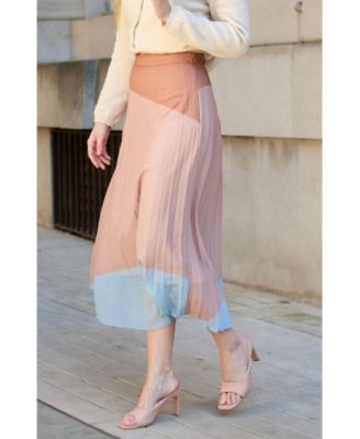 Women's Ladbarn Color Block Pleated Maxi Skirt