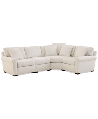 Radley Roll Arm 115" 4-Pc. Fabric L Sectional with Wedge