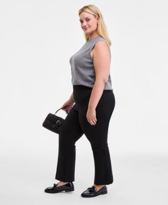 Women's Solid Ponte Mid-Rise Ankle Pants, Exclusively at Macy's