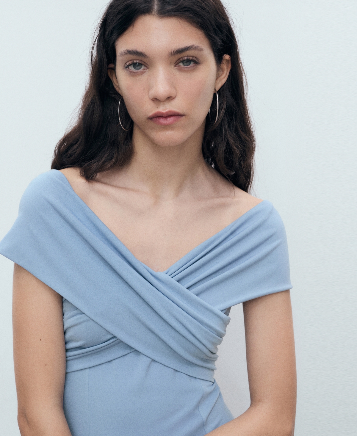 Mango Women's Crossover Neckline A-Line Dress