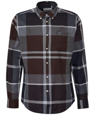 Men's Dunoon Tailored-Fit Tartan Button-Down Twill Shirt