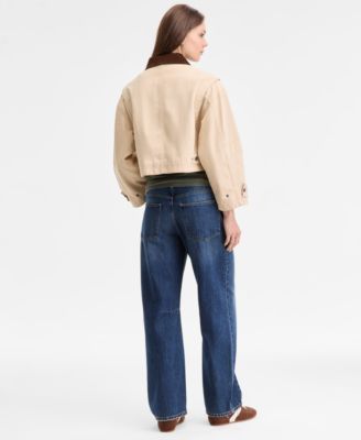 Women's Mid-Rise Barrel Wide-Leg Jeans