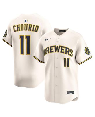 Nike - Men's Jackson Chourio Cream Milwaukee Brewers Home Limited Jersey