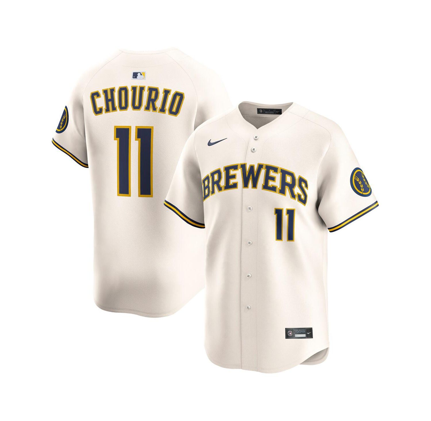 Men's Jackson Chourio Cream Milwaukee Brewers Home Limited Jersey