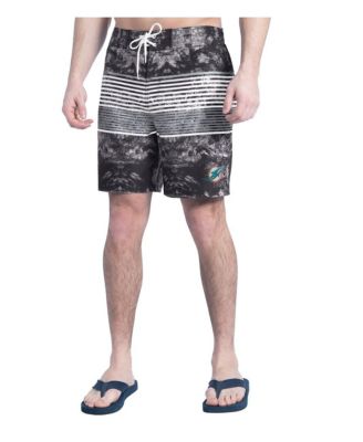 G-III Sports by Carl Banks - Men's Black/Gray Miami Dolphins Horizon Volley Swim Shorts