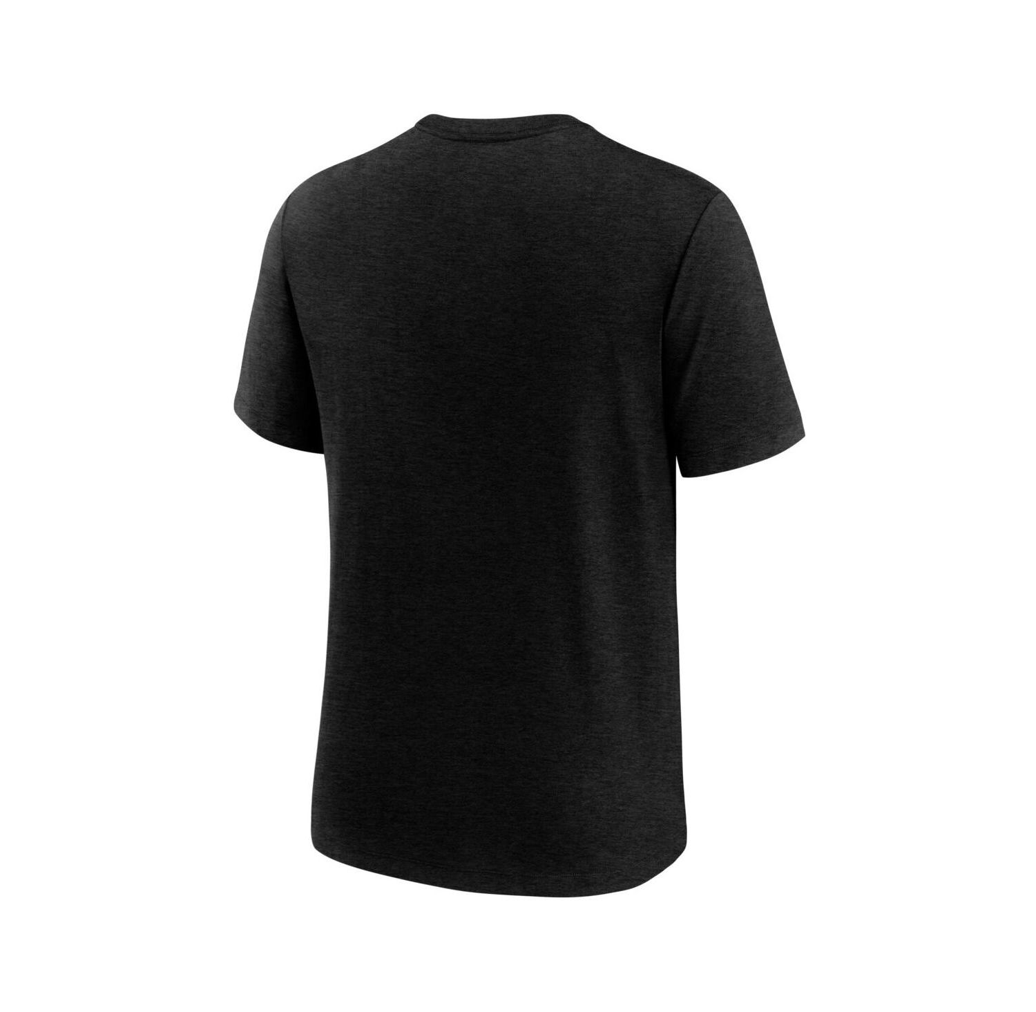 Men's Heather Black New Orleans Saints Long Pass Tri-Blend T-Shirt