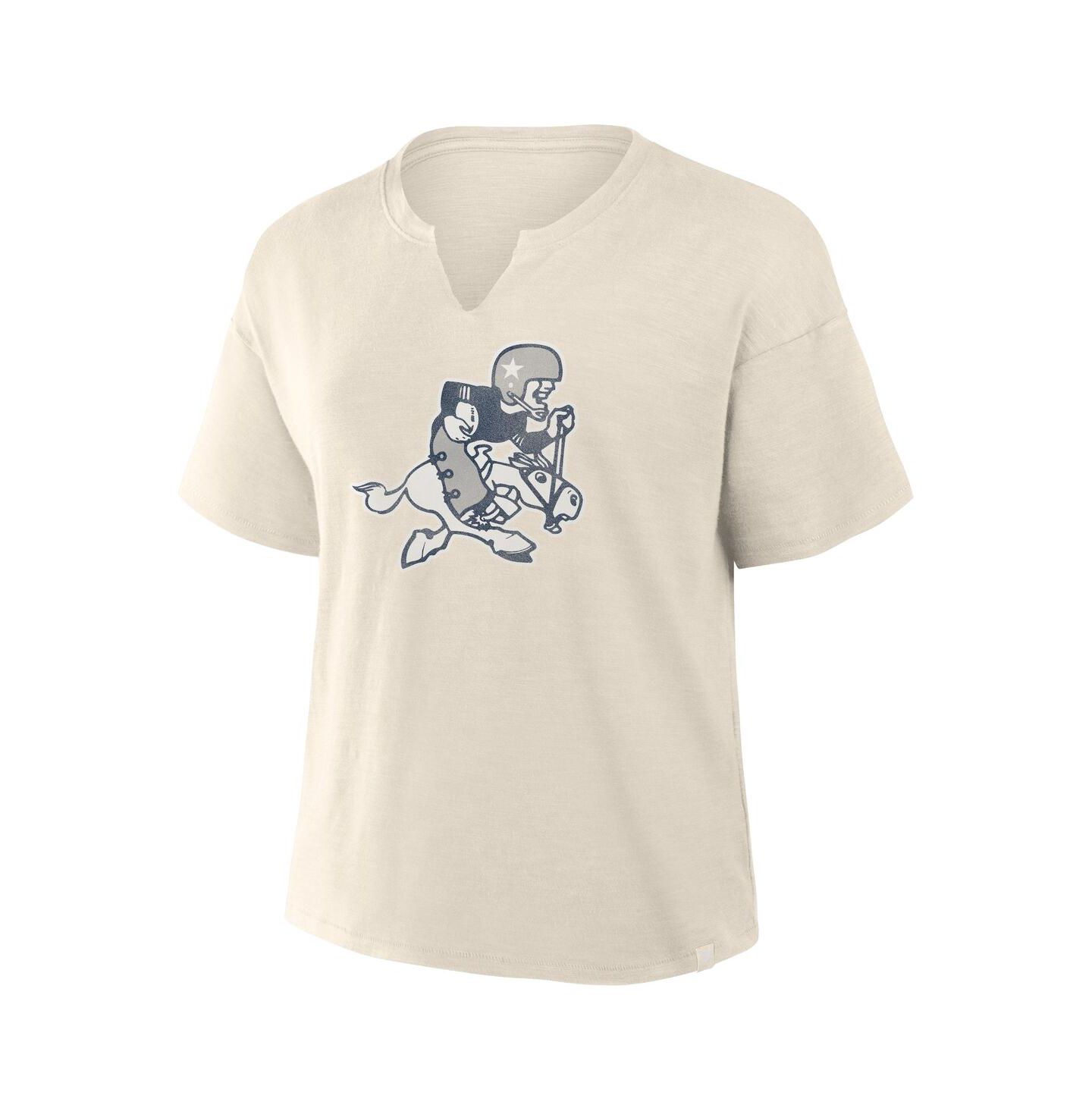 Женская футболка Fanatics Cream Dallas Cowboys Trick Play Slub Boxy — фото 3