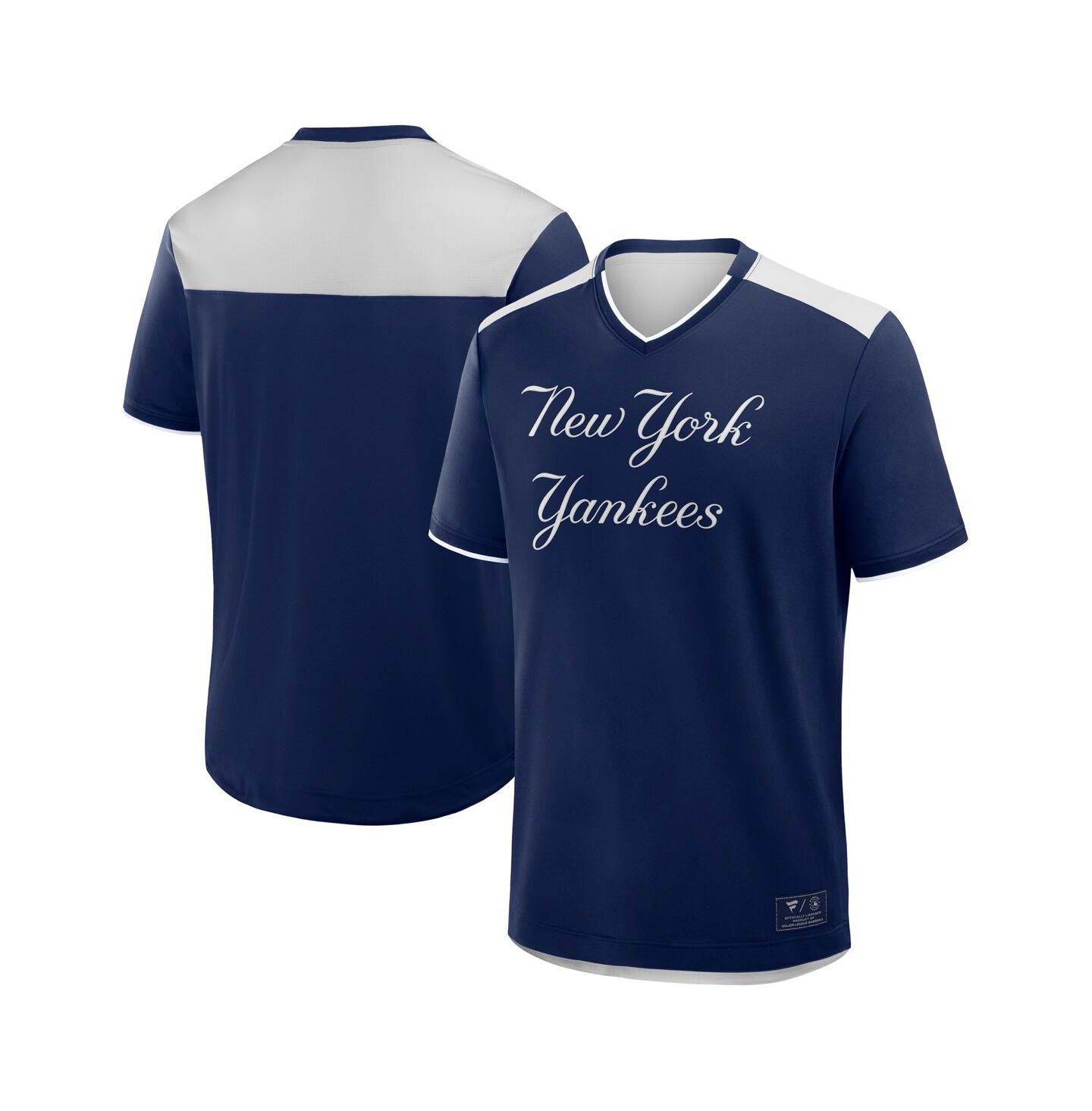 Мужская футболка Fanatics Navy New York Yankees Walk Off V-Neck — фото 1