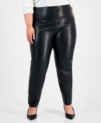 Bar III - Trendy Plus Size Faux-Leather Leggings