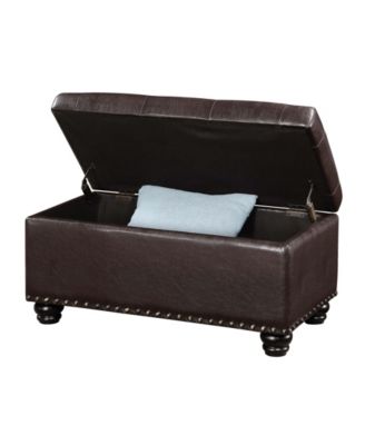 35.5" Faux Leather 7th Avenue Storage Ottoman Bench