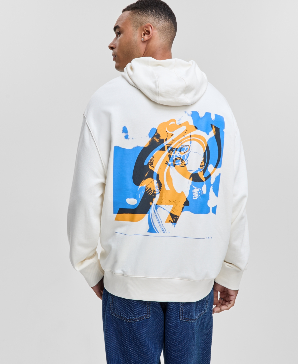 Mode Of One Men's Relaxed-fit Control Graphic-print Pullover Hoodie, Macy's Exclusive In White
