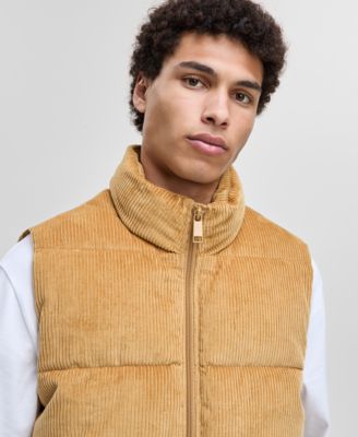 Men's Relaxed-Fit Corduroy Puffer Vest, Macy's Exclusive