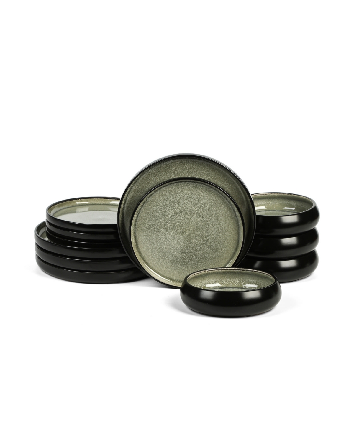 Lagoon 12 Pc. Dinnerware Set, Service for 4 - Green