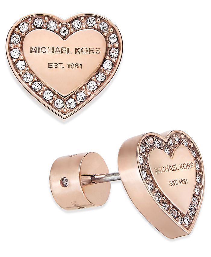 Michael Kors Crystal Heart Stud Earrings & Reviews - Fashion Jewelry -  Jewelry & Watches - Macy's
