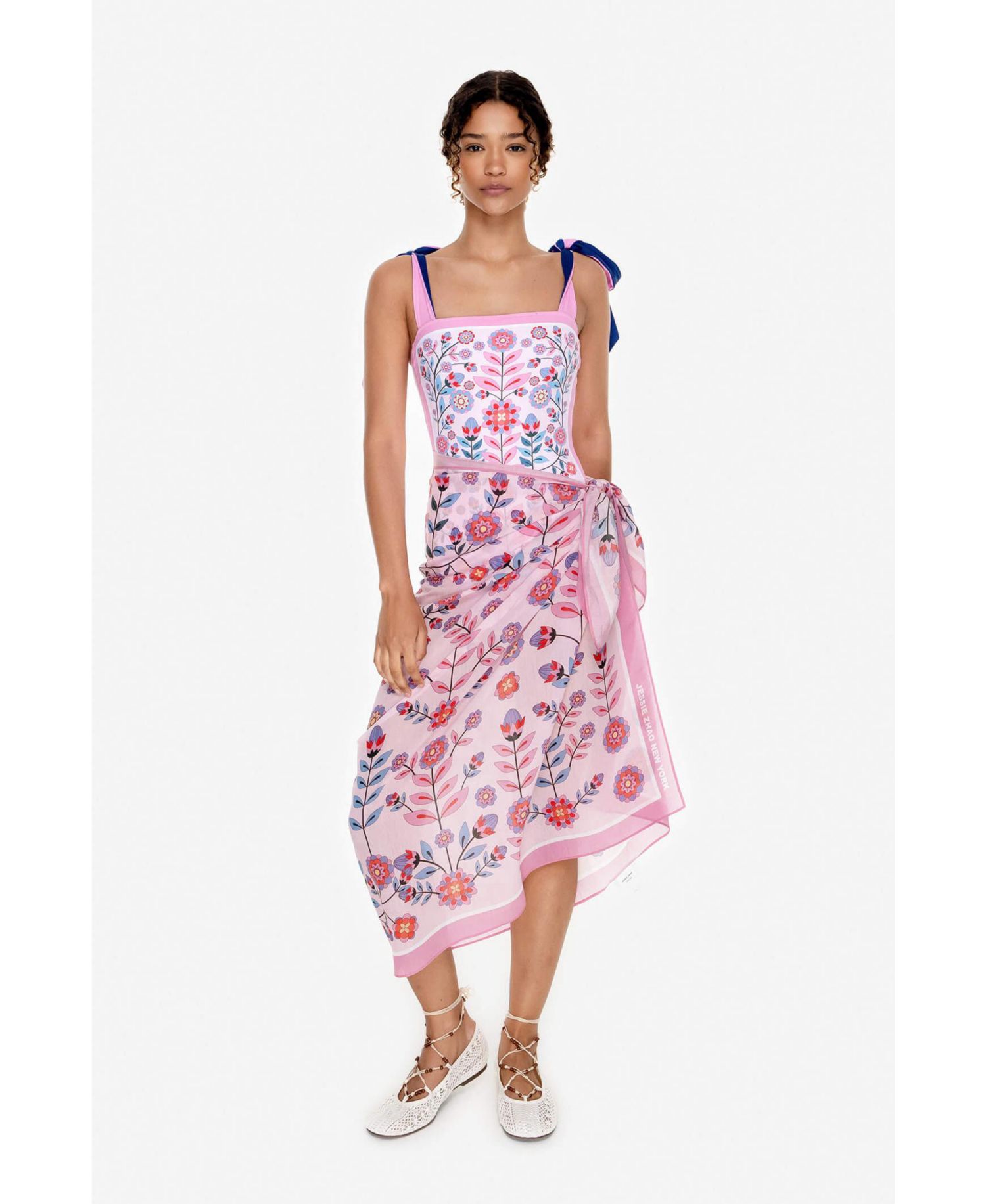 Women's Beach Sarong Wrap - Pink Garden