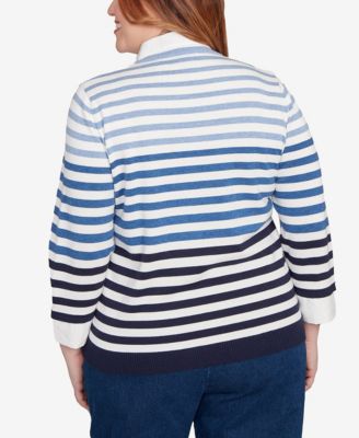 Plus Size Classic Ombre Stripe Two In One Sweater