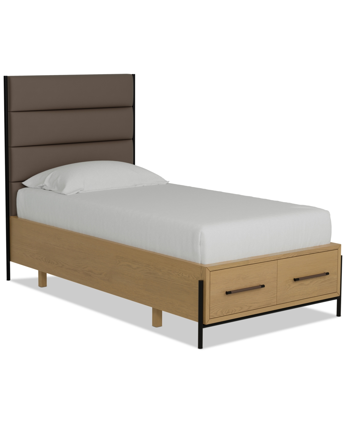 Macy's Linstead Twin Upholstered Storage Bed, Created For  In Transparent