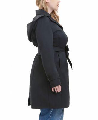 Women's Plus Size Ivy Water Resistant Hooded Trench Coat