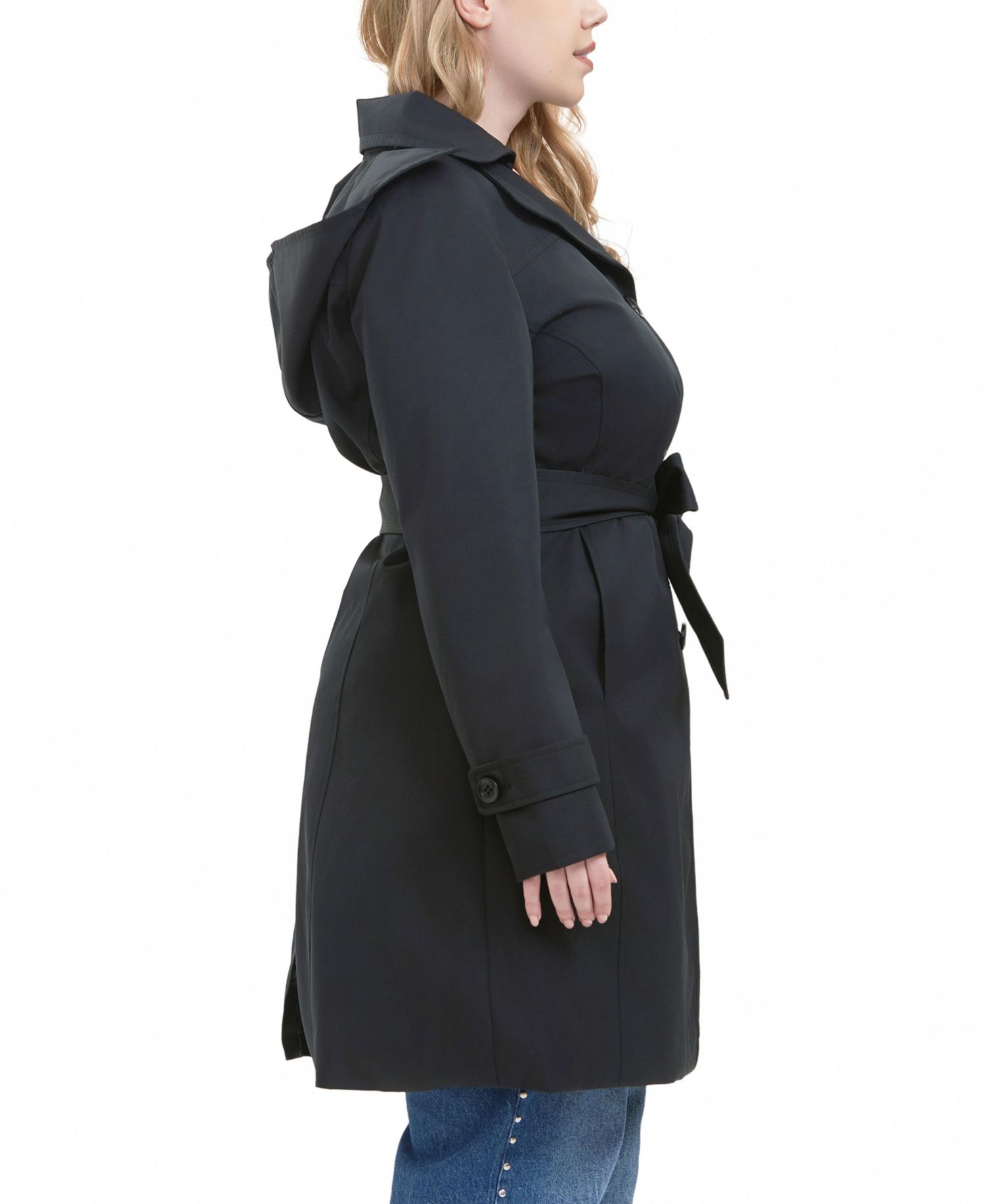 Women's Plus Size Ivy Water Resistant Hooded Trench Coat