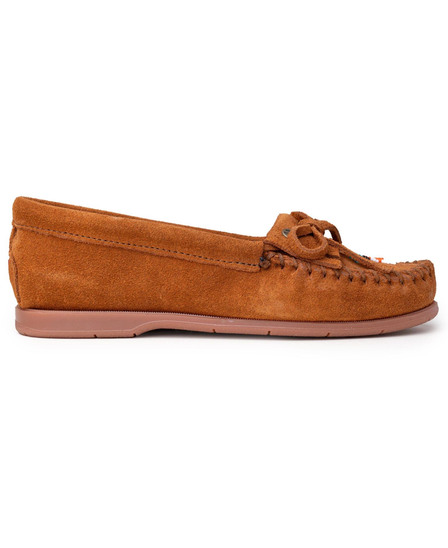 Женские замшевые мокасины Minnetonka Nizhoni с бисером, цвет: Коричневый — фото 2