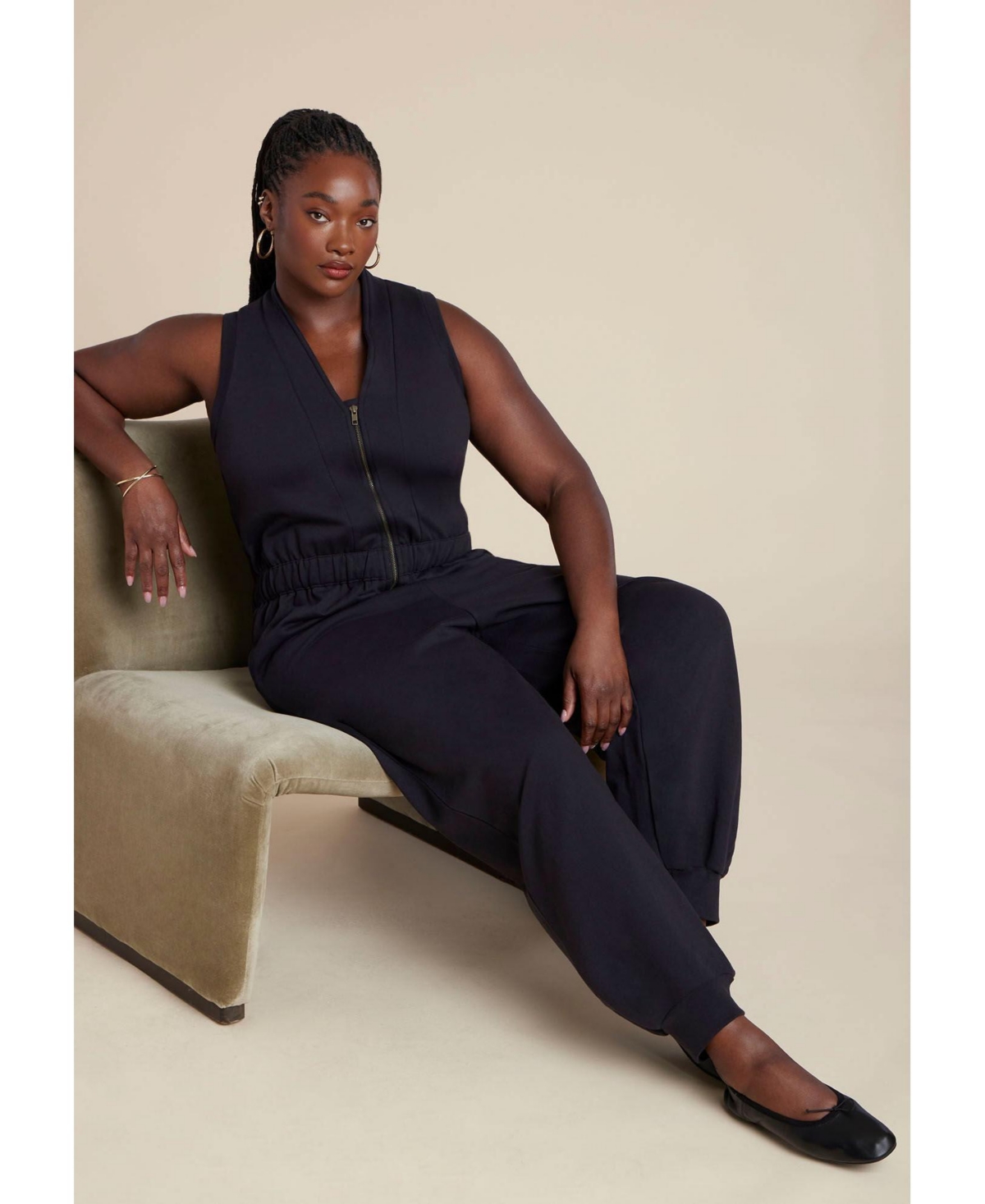 Women's Elements Sleeveless Knit Jumpsuit - Black onyx