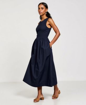 Women's Sleeveless Fit-And-Flare Seam Waist Maxi Dress