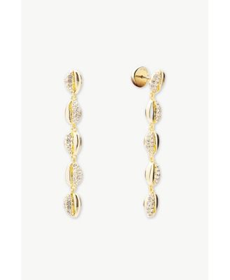 Lucia Cascade Pave Shell Drop Earrings