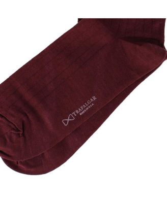 Men's Jasper Mercerized Cotton Ribbed Mid-Calf Solid Color Socks