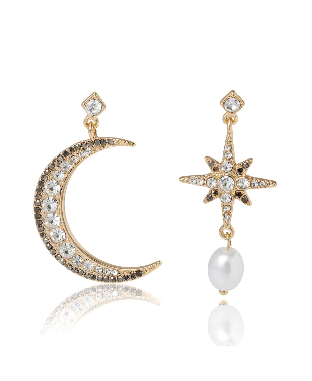 Bcbg Generation Mismatched Moon & Star Earrings - Gold