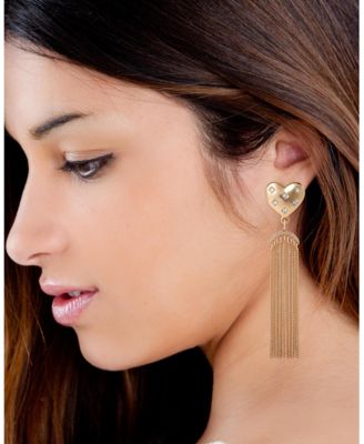 Tassel Heart Drop Earrings