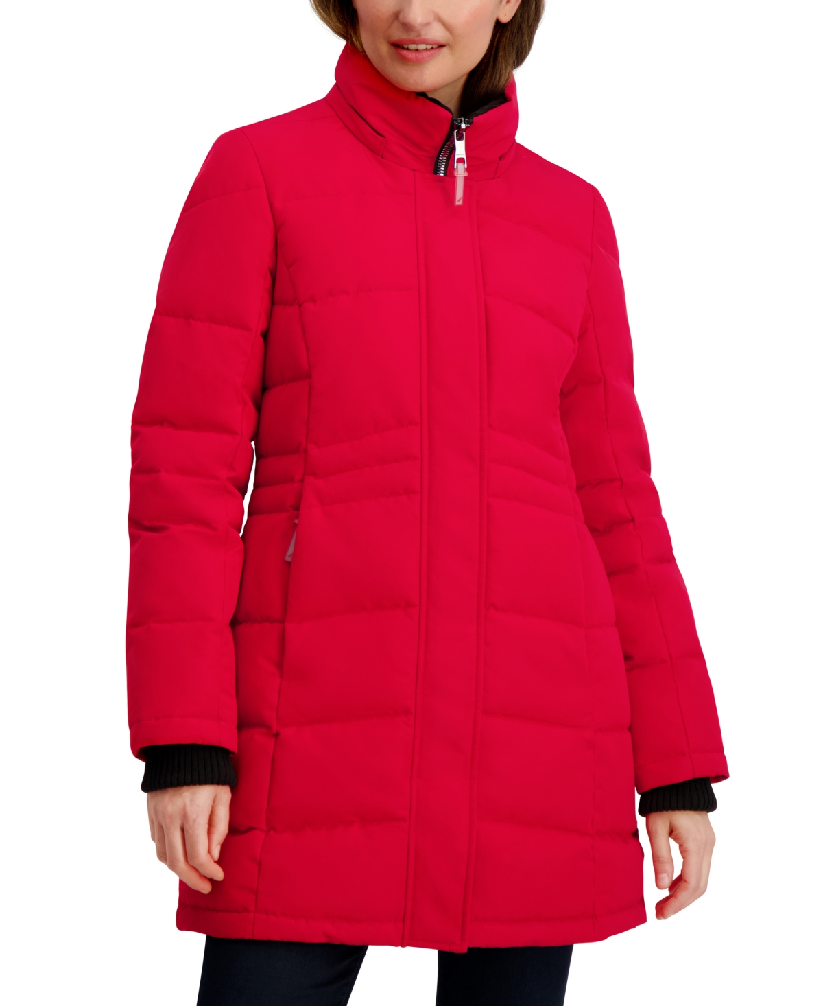 Nautica Women's Hooded Puffer Coat In Red
