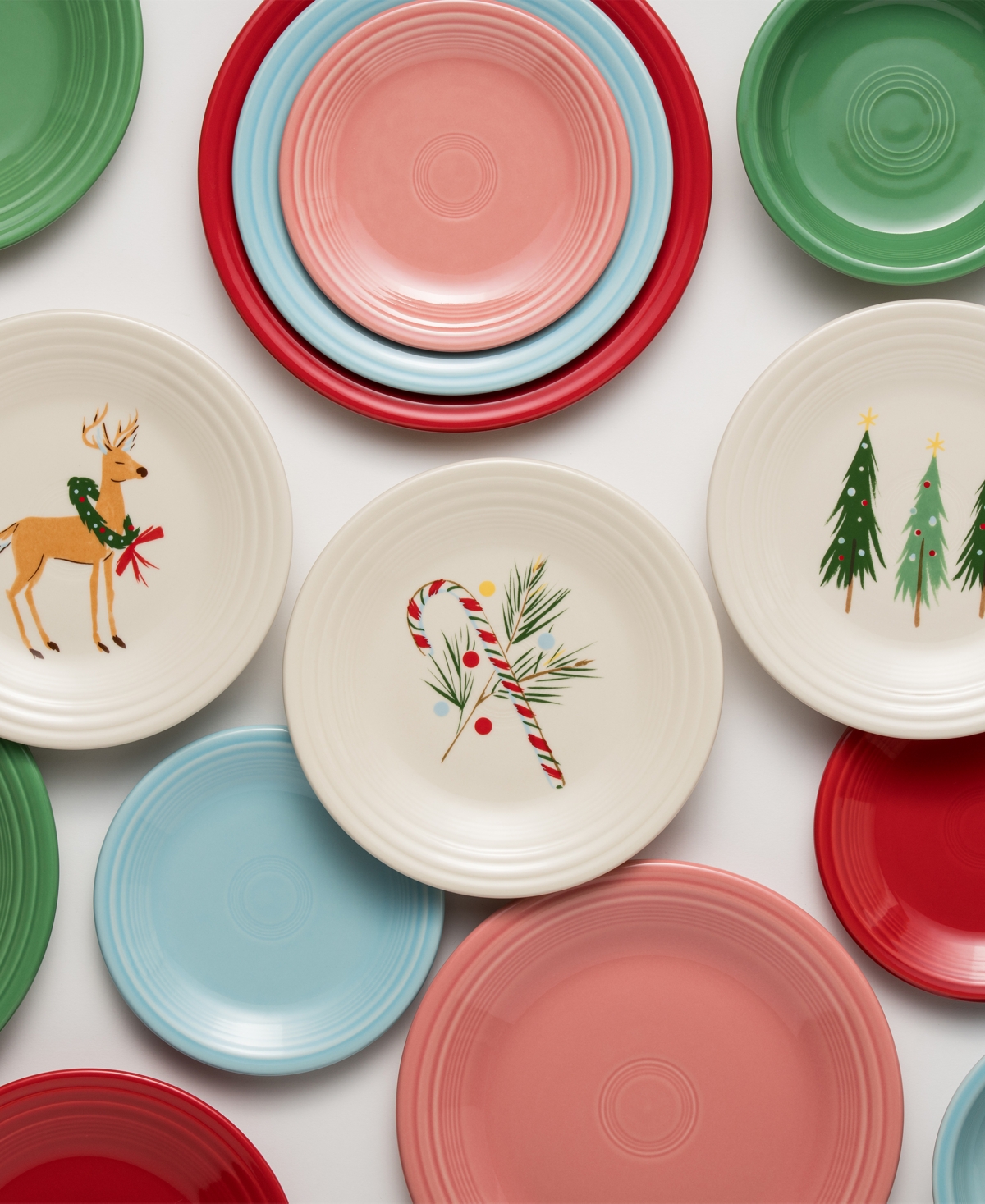 Fiesta Jolly Christmas Candy Cane Classic Rim 9" Luncheon Plate