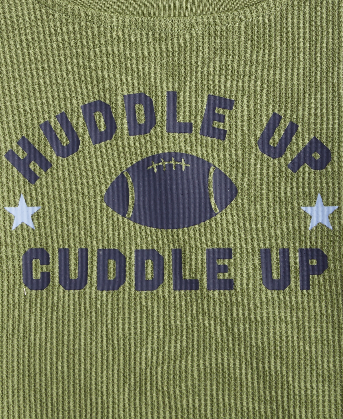 First Impressions Baby Boys Long-sleeve Huddle Up Graphic Waffle T-shirt, Exclusively At Macy's In Green