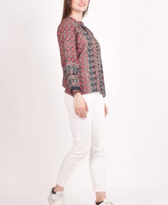 Women's Muslin Silk Button-Up Top