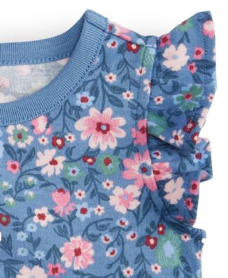 Baby Girls Short-Sleeve Floral-Print Dress